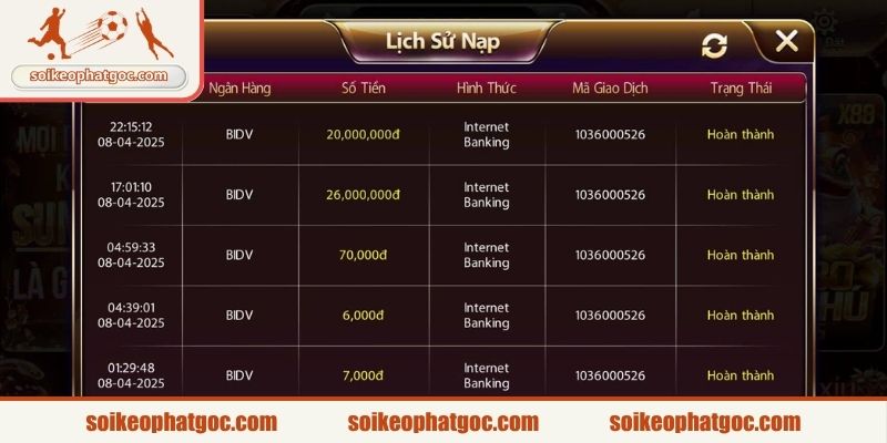 Giao dịch nạp rút siêu tốc lẫn hỗ trợ nhiều phương thức