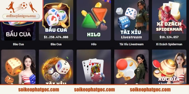 Hệ sinh thái game phong phú nhiều thể loại cược